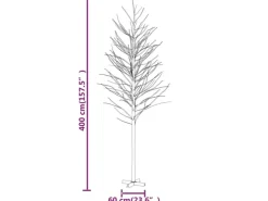 vidaXL LED-Birke Warmweiß 672 LEDs 400 cm