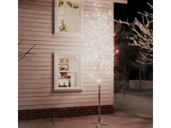 vidaXL LED-Birke Warmweiß 672 LEDs 400 cm
