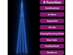 vidaXL LED-Weihnachtsbaum Kegelform Blau 752 LEDs Dekoration 160x500 cm