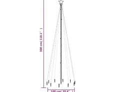vidaXL LED-Weihnachtsbaum mit Erdnägeln Warmweiß 310 LEDs 300 cm