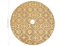 vidaXL Luxus-Weihnachtsbaumdecke mit Socke Gelb 150 cm Stoff