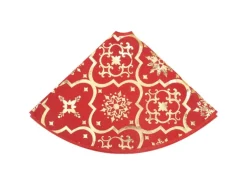 vidaXL Luxus-Weihnachtsbaumdecke mit Socke Rot 90 cm Stoff