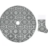 vidaXL Luxus-Weihnachtsbaumdecke mit Socke Grau 90 cm Stoff