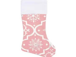 vidaXL Luxus-Weihnachtsbaumdecke mit Socke Rosa 150 cm Stoff