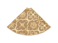 vidaXL Luxus-Weihnachtsbaumdecke mit Socke Gelb 122 cm Stoff