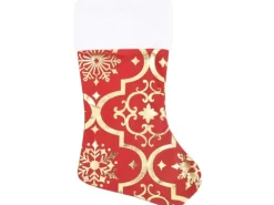 vidaXL Luxus-Weihnachtsbaumdecke mit Socke Rot 150 cm Stoff