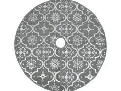 vidaXL Luxus-Weihnachtsbaumdecke mit Socke Grau 122 cm Stoff