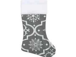 vidaXL Luxus-Weihnachtsbaumdecke mit Socke Grau 122 cm Stoff