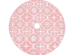 vidaXL Luxus-Weihnachtsbaumdecke mit Socke Rosa 122 cm Stoff