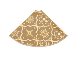 vidaXL Luxus-Weihnachtsbaumdecke mit Socke Gelb 90 cm Stoff