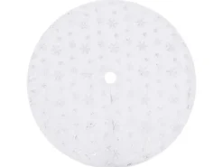 vidaXL Luxus-Weihnachtsbaumdecke Weiß 122 cm Kunstpelz