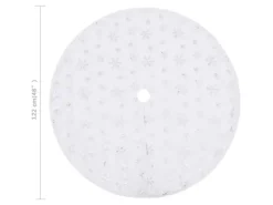 vidaXL Luxus-Weihnachtsbaumdecke Weiß 122 cm Kunstpelz