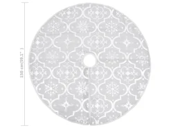 vidaXL Luxus-Weihnachtsbaumdecke mit Socke Weiß 150 cm Stoff