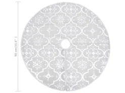 vidaXL Luxus-Weihnachtsbaumdecke mit Socke Weiß 90 cm Stoff