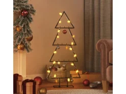 vidaXL Metall-Weihnachtsbaum für Dekorationen Schwarz 90 cm Modell 1