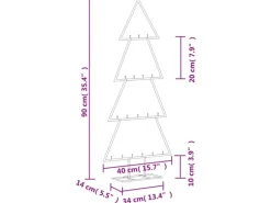 vidaXL Metall-Weihnachtsbaum für Dekorationen Schwarz 90 cm Modell 1