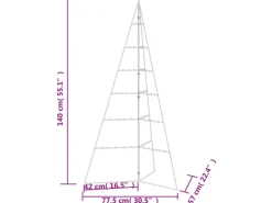 vidaXL Metall-Weihnachtsbaum für Dekorationen Schwarz 140 cm