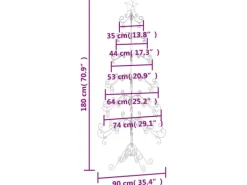 vidaXL Metall-Weihnachtsbaum für Dekorationen Schwarz 180 cm