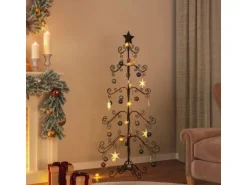 vidaXL Metall-Weihnachtsbaum für Dekorationen Schwarz 150 cm