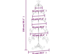 vidaXL Metall-Weihnachtsbaum für Dekorationen Schwarz 150 cm