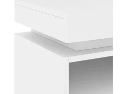 vidaXL Nachttisch mit LED-Leuchten Weiß 40x39x48,5 cm