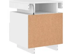 vidaXL Nachttisch mit LED-Leuchten Weiß 40x39x48,5 cm
