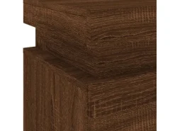 vidaXL Nachttisch mit LED-Leuchten Braun Eiche-Optik 35x39x55 cm