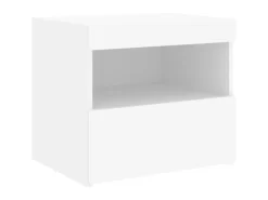 vidaXL Nachttisch mit LED-Leuchten Weiß 50x40x45 cm