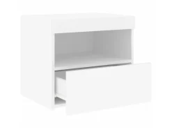 vidaXL Nachttisch mit LED-Leuchten Weiß 50x40x45 cm