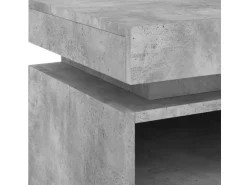 vidaXL Nachttisch mit LED-Leuchten Betongrau 40x39x48,5 cm