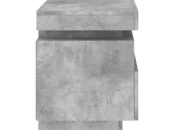 vidaXL Nachttisch mit LED-Leuchten Betongrau 40x39x48,5 cm
