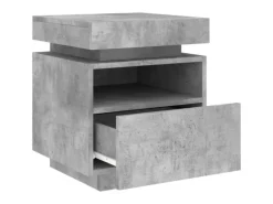 vidaXL Nachttisch mit LED-Leuchten Betongrau 40x39x48,5 cm