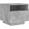 vidaXL Nachttisch mit LED-Leuchten Betongrau 40x39x37 cm