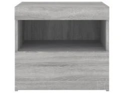 vidaXL Nachttische mit LED-Leuchten 2 Stk Grau Sonoma 50x40x45 cm