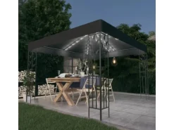 vidaXL Pavillon mit LED-Lichterkette 3x3 m Anthrazit Modell 1