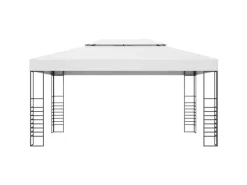 vidaXL Pavillon mit LED-Lichterkette 4x3x2,7 m Weiß