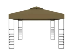 vidaXL Pavillon mit LED-Lichterkette 3x4 m Taupe