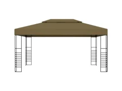 vidaXL Pavillon mit LED-Lichterkette 3x4 m Taupe