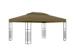 vidaXL Pavillon mit LED-Lichterkette 3x4 m Taupe