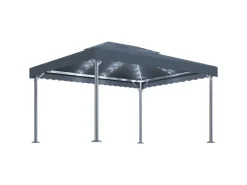 vidaXL Pavillon mit LED-Lichterkette 400x300 cm Anthrazit Aluminium