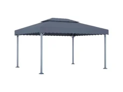 vidaXL Pavillon mit LED-Lichterkette 400x300 cm Anthrazit Aluminium