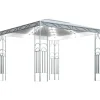 vidaXL Pavillon mit LED-Lichterkette 300x300 cm CremeWeiß