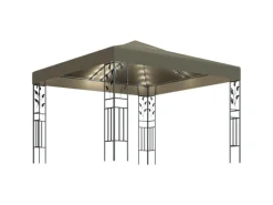 vidaXL Pavillon mit LED-Lichterkette 3x3 m Taupe Modell 1
