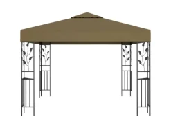 vidaXL Pavillon mit LED-Lichterkette 3x3 m Taupe Modell 1