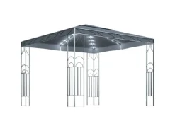 vidaXL Pavillon mit LED-Lichterkette 300x300 cm Anthrazit