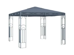 vidaXL Pavillon mit LED-Lichterkette 300x300 cm Anthrazit