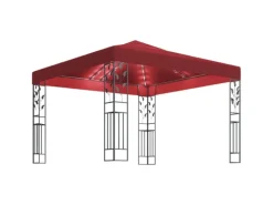 vidaXL Pavillon mit LED-Lichterkette 3x3 m Weißrot