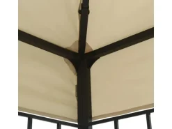 vidaXL Pavillon mit LED-Lichterkette 3x3 m CremeWeiß