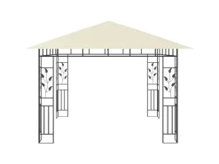 vidaXL Pavillon mit Moskitonetz & LED-Lichterkette 3x3x2,73m CremeWeiß