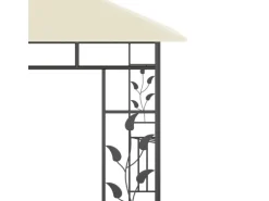 vidaXL Pavillon mit Moskitonetz & LED-Lichterkette 3x3x2,73m CremeWeiß